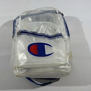 CHAMPION Clear Blue Logo Supercize Backpack Bag School Travel Stains Unisex